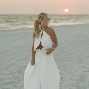 Marlies Grace Exclusive Celeste Taffeta Halter Top & Skirt